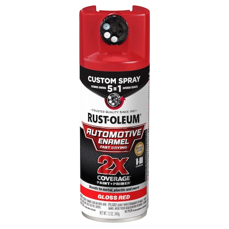 Rust-Oleum Automotive Enamel Spray, Solvent, Red 394898