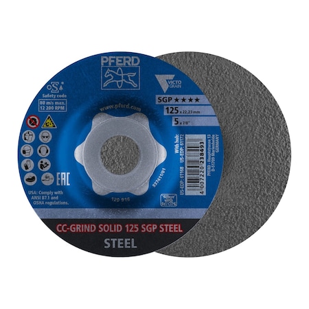 Pferd 5'' CC-GRIND-SOLID - 7/8'' A.H. - SGP STEEL VICTOGRAIN 61168