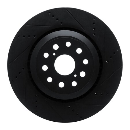 Dynamic Friction Co DFC Brake Rotor - Drilled and Slotted - Black 633-75020D