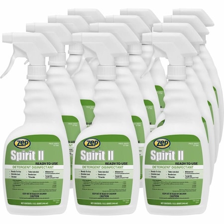 Zep Disinfectant Cleaner, Pail, Citrus, Colorless, 12 PK 67909