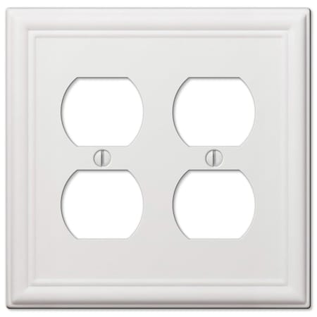 Livewire Chelsea 2 Gang Stamped Steel Duplex Outlet Wall Plate, White LI2514940