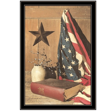 Homeroots God and Country 8 Black Framed Print Wall Art 404596