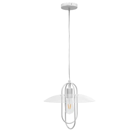 Homeroots White Simple Iron Ceiling Light With Clear Shades 651625