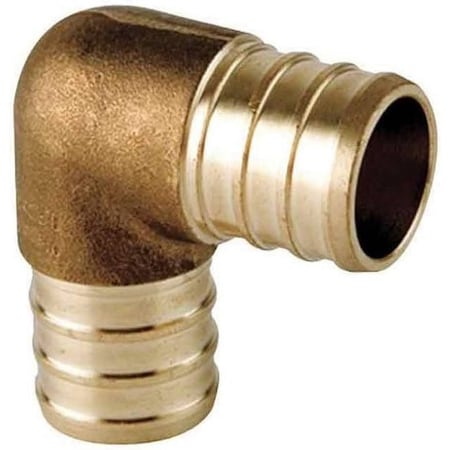 Viega Pureflow Crimp 90 Elbow Crimp1 0.375 Crimp2 0.375 Brass 46922