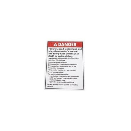 Genie REPLACEMENT DECAL DANGER GENERAL SAFETY 82479GT
