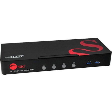 Siig 4X1 18GBPS HDR HDMI KVM SWITCH, CONSOLE 4 HDMI PC SYSTEMS VIA ONE KEYBOARD & MOU CE-H25611-S1