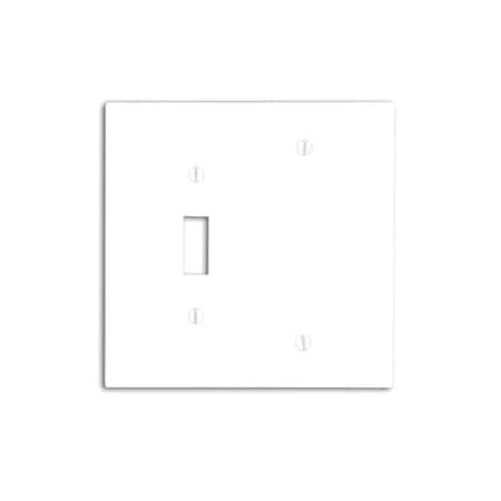 Leviton Combination Wallplate, Midway Size, Gang 2, White 80506-W
