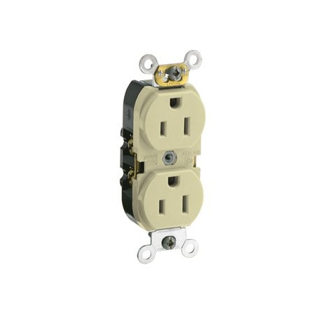 Leviton Commercial Grade Duplex Receptacle, 15 Amp, 125 Volt CR015-I