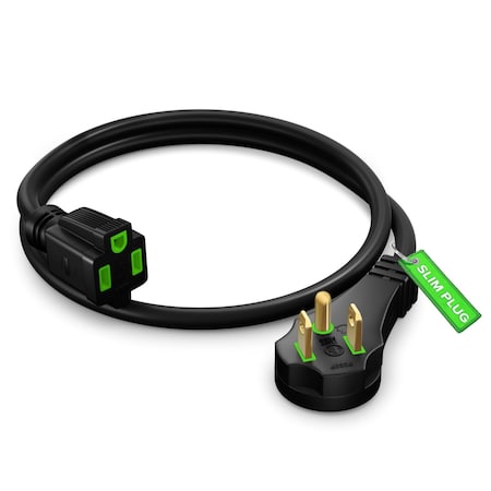 Maximm 2ft 14AWG Low Profile Flat Plug Extension Cord, 3-Prong, Black IGR-14-P030P-05H-2BK
