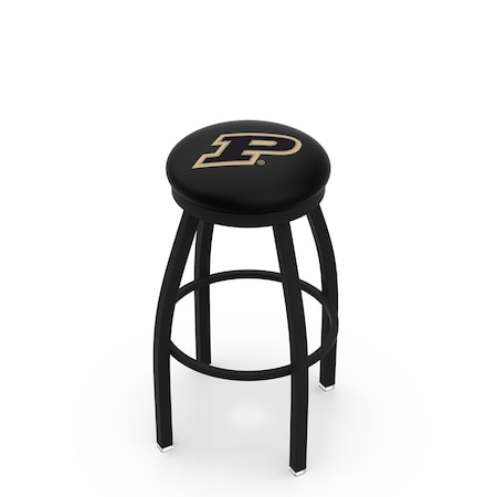 Holland Bar Stool Co 36" Blk Wrinkle Pitt Swivel Bar Stool, Accent Ring L8B2B36Purdue