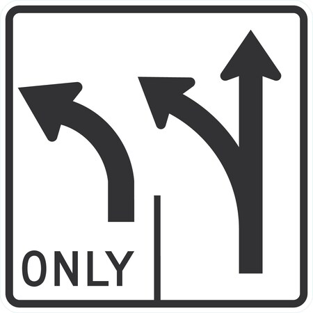 Lyle R3-8L, Lane Control (Left Arrow) Only (Comb Left & Up Arrow), 30x30, High Intensity Prismatic, White G-15592-HI_30x30