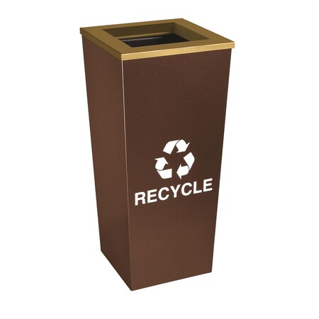 Ex-Cell Kaiser Metro Collection Recycling Receptacle Square Steel 18 gal Brown RC-MTR-1 HCPR