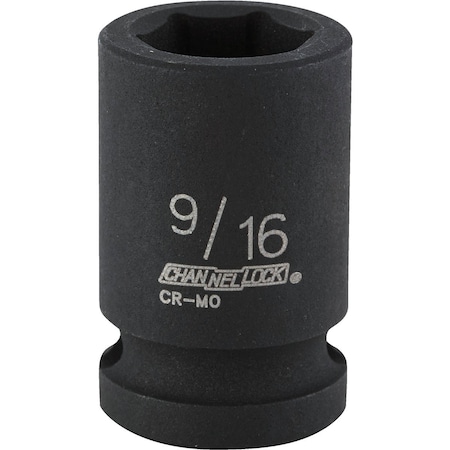 Channellock 1/2'' Drive 9/16'' 6-Point Shallow Standard Impact Socket 313165