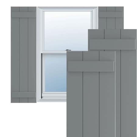 Ekena Millwork True Fit PVC Three Board Joined Board-n-Batten Shutters, Ocean Swell, 16 1/8W x 74H, PR TFP101BBF16X074CH