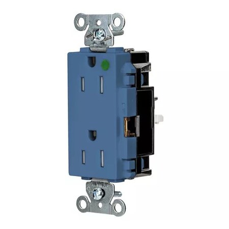 Hubbell Wiring Device-Kellems Straight Blade Receptacle, 5-15R, 15 A, 125V AC, 2 Pole, 3 Wire, Surface Mount, Grounded HBL2172STBLTR