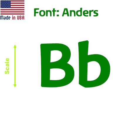 Aacc Self-Adhesive Vinyl Letter: B, Scale: 0.75 in. Color: Green Font: Anders by, 12PK AACC-Anders-UB-Green-I0.75x12