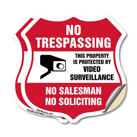 Signmission No Trespassing Sign This Property Is Pro, 12 inch X 12 inch, Vinyl Decal, 2PK SHI-D-2PACK-12-425