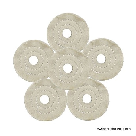 Renegade Products Usa Mini Buffing Wheels, 1/2" Arbor Hole, UBM Mini Buff Pack, 40-Ply, 1/2" Thick, 2 Inch, 6PK FCV2X40P60UBM-1/2AH-6PK