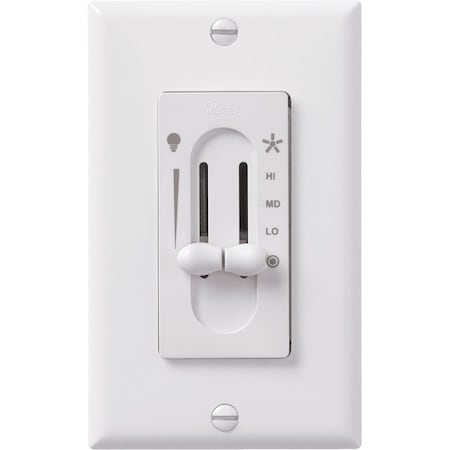 Hunter White 3-Speed/Full Range Dimmer Dual Slide Fan Control Switch 27182