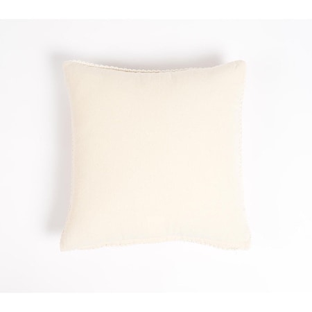 Homeroots 16" X 16" White Check Cotton Pillow Cover 534554