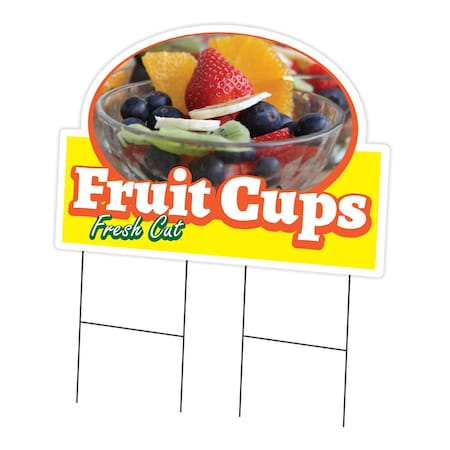 Signmission Fruit Cups Die Cut Yard Sign & Stake outdoor plastic coroplast window, C-DC-2436-DS-Fruit Cups19 C-DC-2436-DS-Fruit Cups19