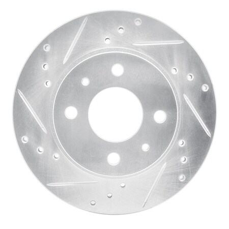 Dynamic Friction Co DFC Brake Rotor - Drilled and Slotted - Silver 631-67024L