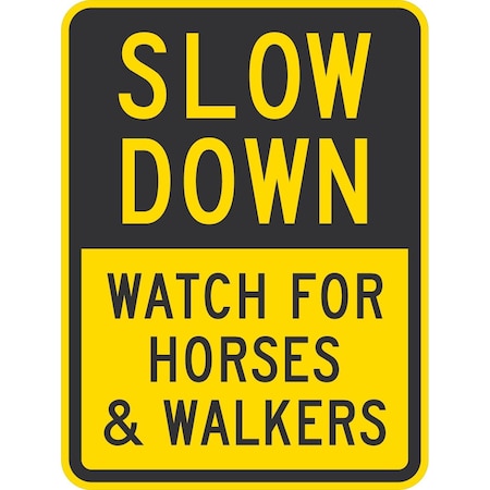 Lyle Slow Down Watch For Horses & Walkers, 18x24, Non-Reflective, Yellow G-10887-NA_18x24