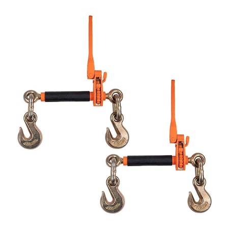 Mytee Products 2PK 1/2in- 5/8in Folding Handle Ratchet Load Binder with Grab Hook 18,100 lbs WLL, 2PK CBRS-FH12-SOx2