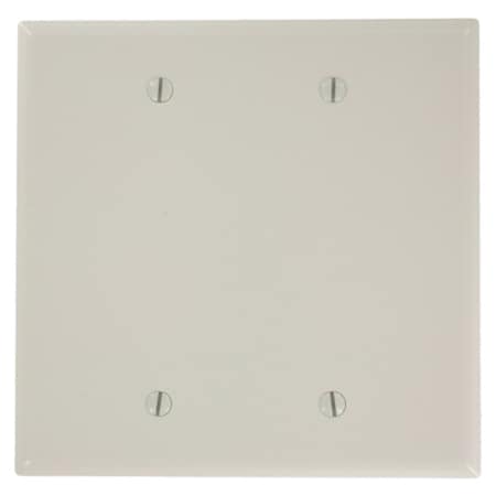 Leviton Blank Wallplate, Midway Size, Gang 2, Light Almond 80525-T