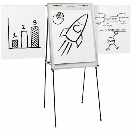 Quartet Dry Erase Board, Melamine, 29 in, 40 in, Plastic Frame, White, Gloss 81EA