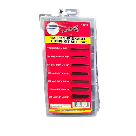 Tool City 150 PIECE SHRINKABLE TUBING KIT SET - SAE 13013