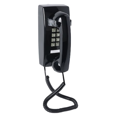 Zoro Select Standard Wall Phone, Black T-25 BLK w/o MW
