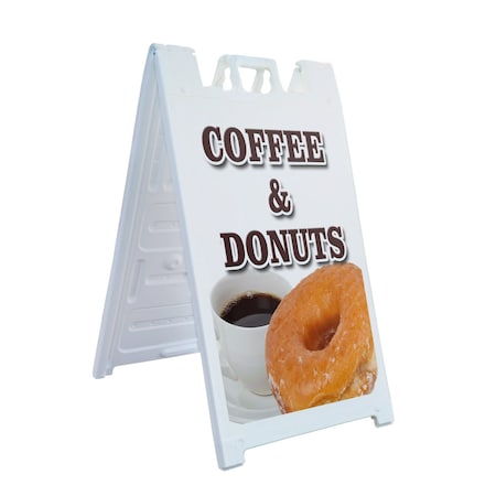 Signmission Coffee & Donuts, A-Frame & 2 Sign Inserts, Heavy-Duty Plastic Frame SBHD-C-2436-Coffee & Donuts