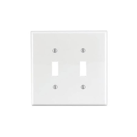 Leviton Wall Plate, Toggle, White, Nylon PJ2-W