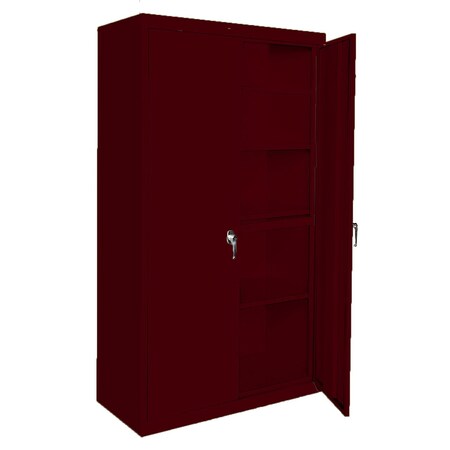 Steel Cabinets Usa Adjustable Storage Cabinet, 72 in H, 36 in W, Wine Red, 4 Shelves AAH-36RB-WR