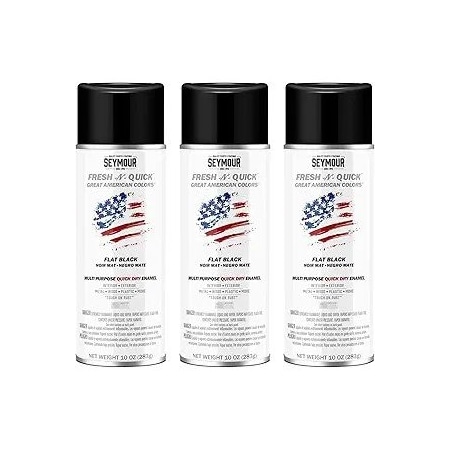 Seymour Midwest Fresh-N-Quick Multi-Purpose Spray Paint, Flat Black net 10 oz., 3PK 1110-3