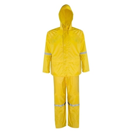 Diamondback Diamondback RS3-01-XL Rain Suit, XL, Polyester, Concealed Collar, Zipper Closure RS3-01-XL