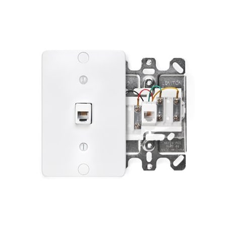 Leviton Telephone Wall Jack, White 40257-W