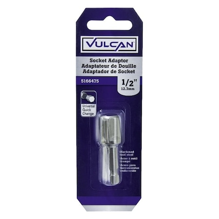 Vulcan Socket Adapter, 12 in Drive, 2 in L, Hardened Steel 440911OR