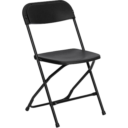 Flash Furniture Folding Chair - Black Plastic - Event Chair LE-L-3-BK-GG