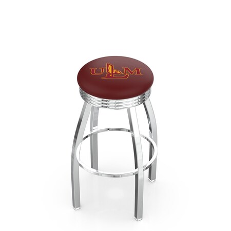 Holland Bar Stool Co 30" Chrome Louisiana-Monroe Swivel Bar Stool, Accent Ring L8C3C30LA-Mon
