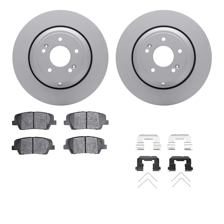 Dynamic Friction Co DFC GEOSPEC Coated Rotors with 5000 Brake Pads - Ceramic and Hardware 4512-03186