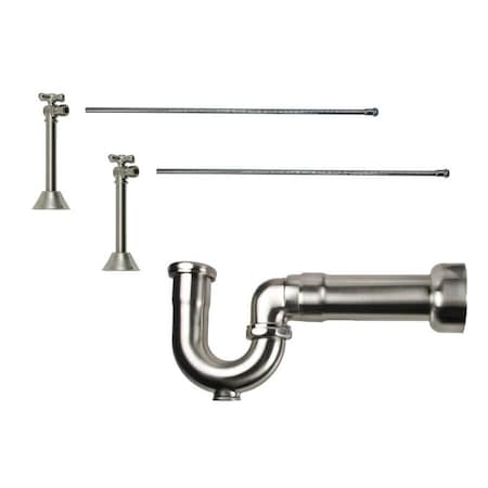 Mountain Plumbing Lavatory Kit - Brass Cross Handle 1/4 Turn Valve MT629-NL in Pewter MT629MASS-NL/PEW