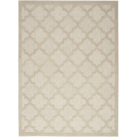 Homeroots 5' X 7' Cream And Beige Trellis Indoor Outdoor Area Rug 545228