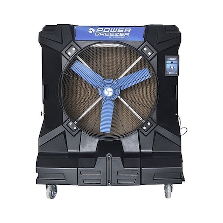 Power Breezer Portable Evaporative Cooler, 12,220 cfm, 3,125 sq ft, 58 gal, 1-1/5 hp E1220SL