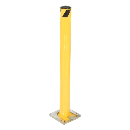 Vestil Steel Surface Mounted Removable Pipe Safety Bollard 48 In. x 5-1/2 In. Yellow BOL-RF-48-5.5