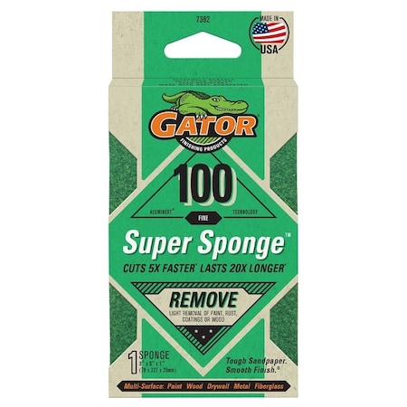 Gator SPONGE SANDING 100GRIT 3X5X1IN 7362