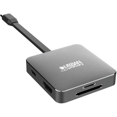 Urban Factory TYPE-C STATION TRAVEL 1X USB-A 3.0 VGA/HDMI 4K SIDEREAL GRAY TCM05UF