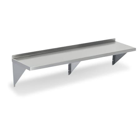 Steel Works Wall Mount Shelf 16"X72"X13"H 18GA 430 S/S shelf and brackets three brackets SWWS-1672