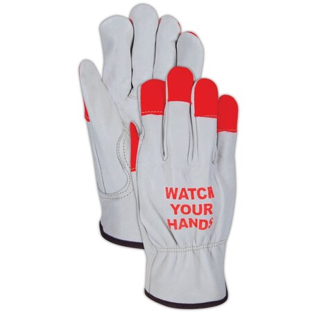 Magid Roadmaster B6540Ehvo Leather Drivers Gloves With Hi-Viz Fingertips, Lg, 12PK B6540EHVO-L